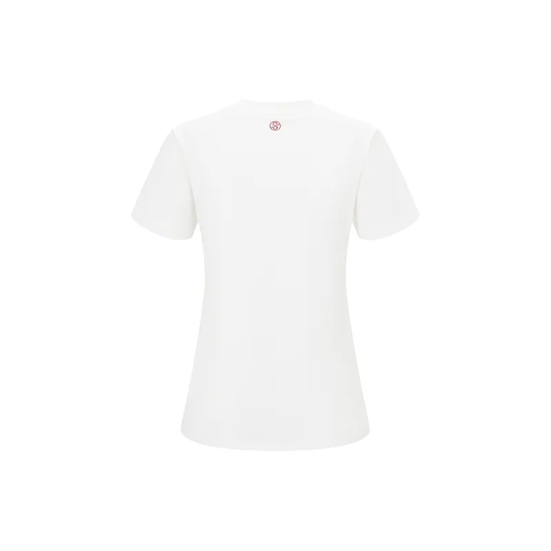 RARE Regular Short Sleeved T Shirts Women's White-2