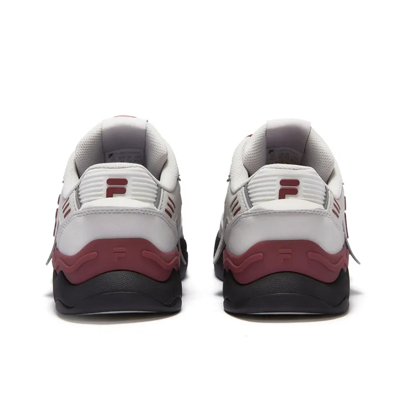 FILA FUSION KICK II Slip Resistant Low Top Skateboard Shoes Men's Antarctic Gray Cordova Red-3