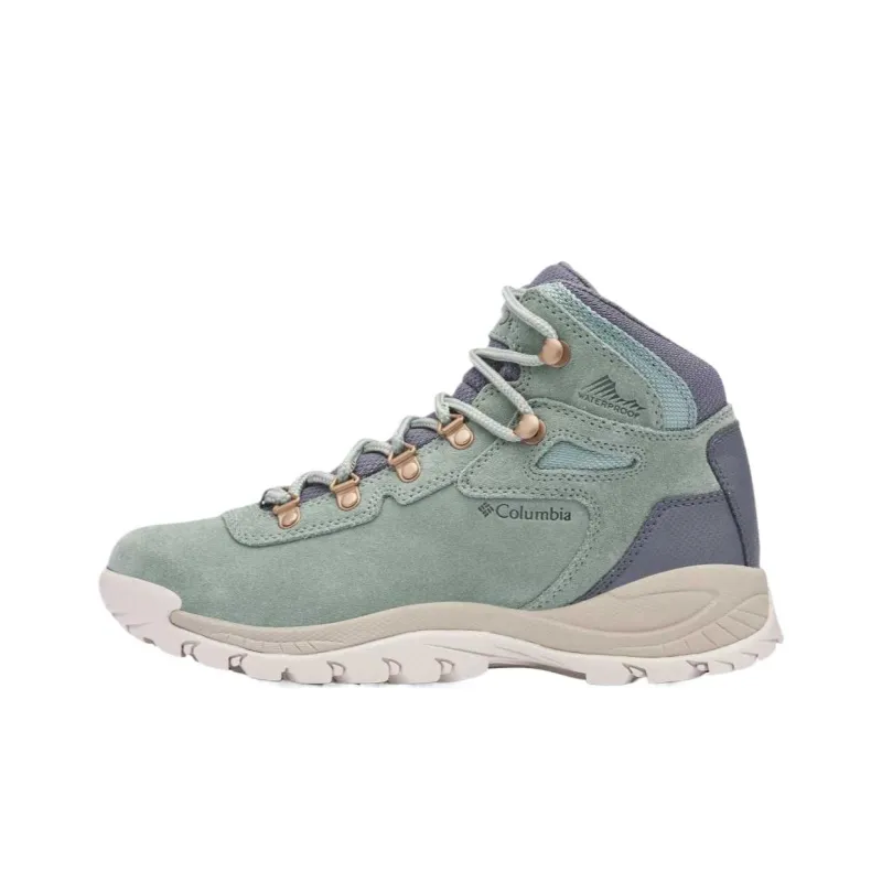 Columbia Newton Ridge Plus Abrasion Resistant Mid Top Hiking Shoes Women's Light Aloe Vera Green-0