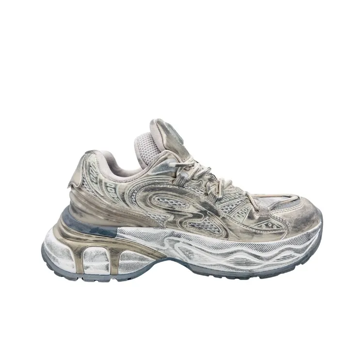 QIANJIN Cushioning Coverage Support Low Top Chunky Sneakers Unisex Champagne Gold-1