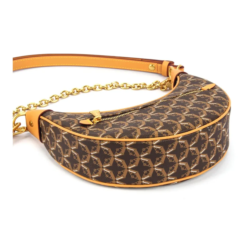 AQUASCUTUM PVC Crescent Bag, Underarm Handbag, Shoulder Bag Regular Women's Brown-4