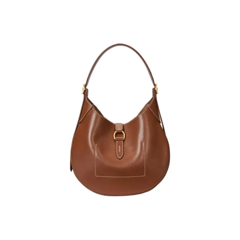 Polo Ralph Lauren Polo ID Cow Leather Shoulder Bag Trumpets Women's Brown-3