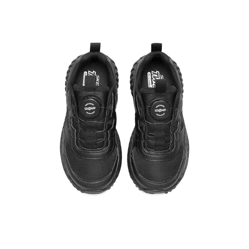Skechers Monster Slip-Resistant Cushioning Wear-Resistant Low-Top Running Shoes Pure Black Teenagers-3