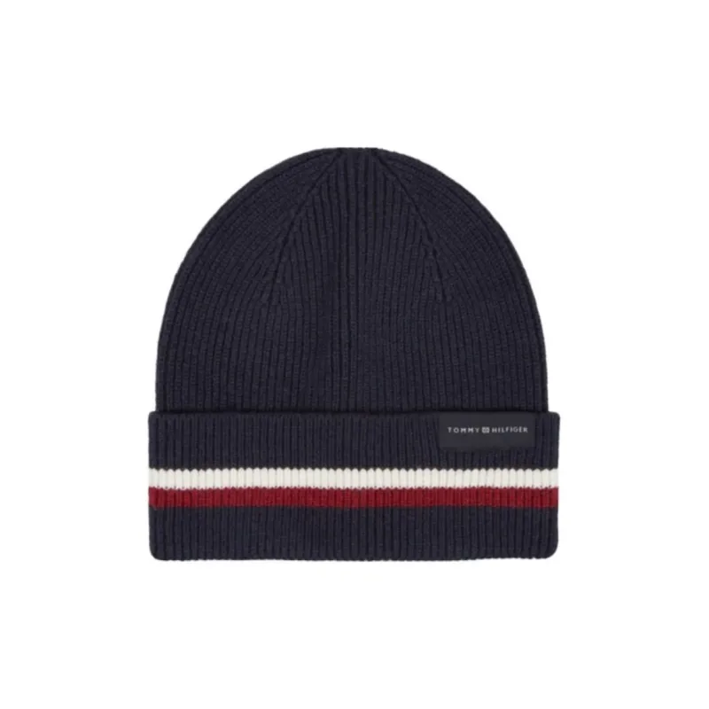 Tommy Hilfiger Wool Blend, Cotton Wool Beanies Men's Black-0