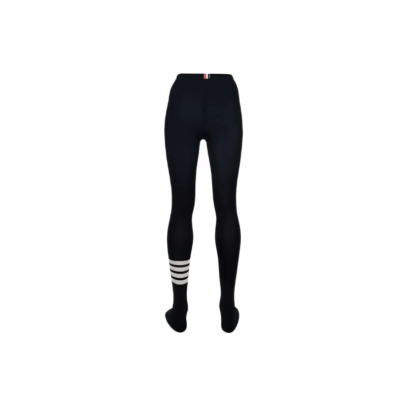 THOM BROWNE 4 Bar Striped Ribbed Tights-1