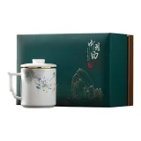 Li Ti Tong-Lotus Charm Blue Glaze Cultural Cup (Glazed)