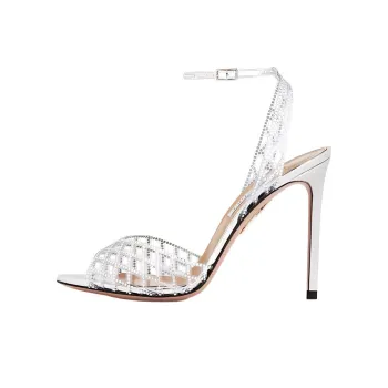 AQUAZZURA Lumiere One Strap Sandals 10.5cm Women's Silver