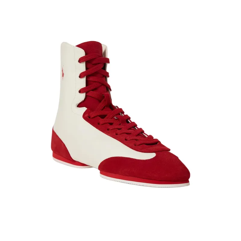 Polo Ralph Lauren Pony High-Top Casual Shoes Women's Red-2