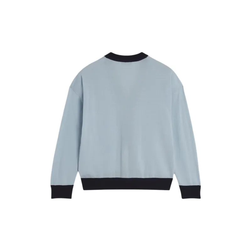 Maison Kitsune Baby Fox Patch Bi colour Cardigan-1
