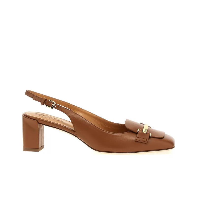 TOD'S Block Heel High Heels 5cm Women's Brown-1