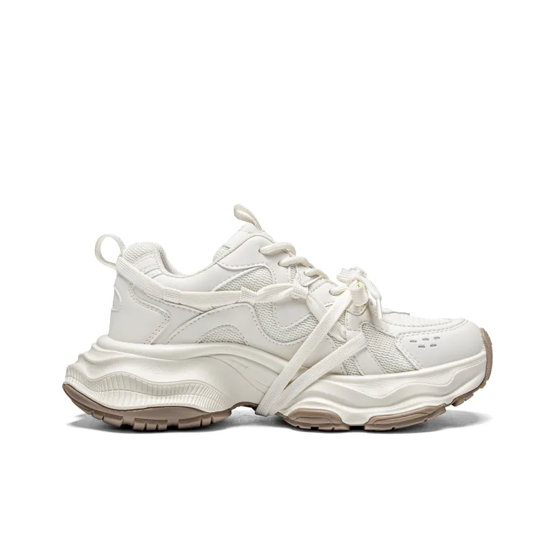 Kappa Back to Back Anti Slip Wear Resistant Low Top Chunky Sneakers Women's White-1
