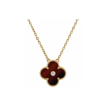 Van Cleef & Arpels Tiger's Eye, Diamond Necklaces Women's Red