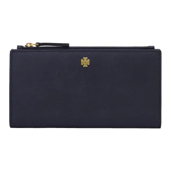 TORY BURCH Emerson Leather Wallet Women's Dark Blue