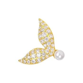 LELOUP 18K Gold Plated Copper/Square Oxidized Error/Artificial Pearl Clip On Earrings Women's