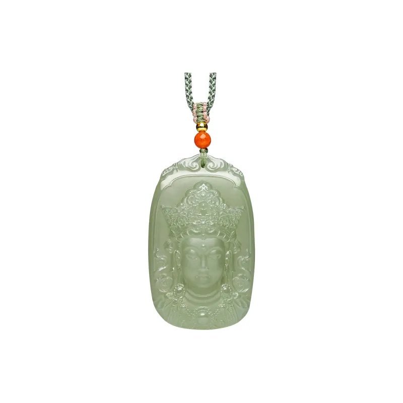 YUYIHUAN Necklaces Pale Greenish White Jade Unisex-0