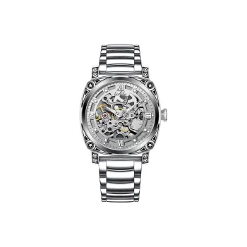 Lushika Mechanical Movement Steel Strap Watch Men's Watches Silver Dial