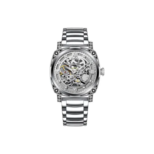 Lushika Mechanical Movement Steel Strap Watch Men's Watches Silver Dial