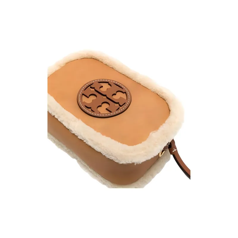 TORY BURCH Lambskin Clutch Trumpets Women's Brown-5