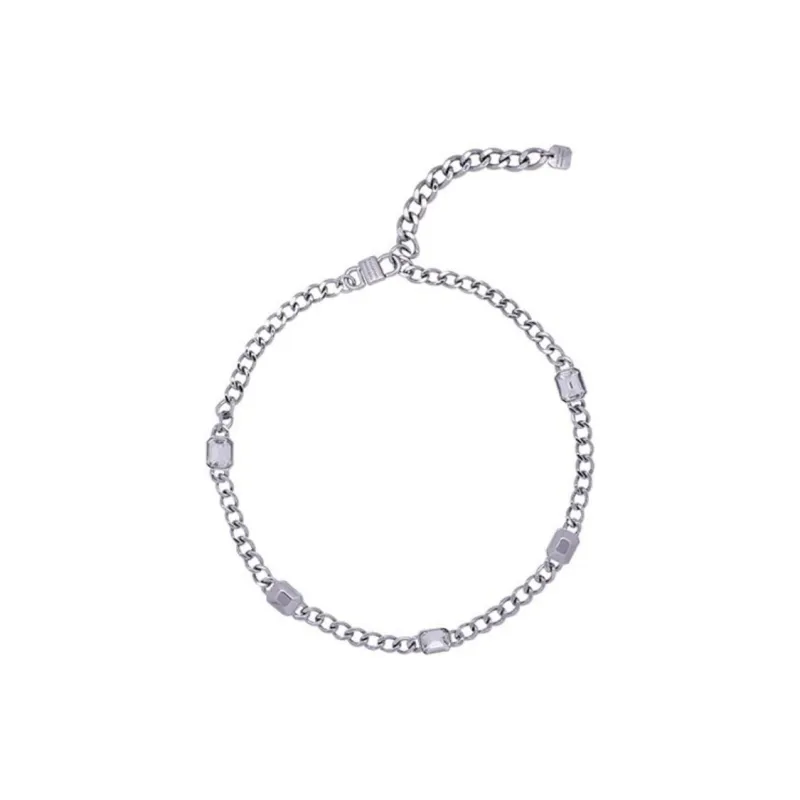 FANGFANGMARCEAU White Gold Plated Copper/Czech Diamond Necklaces Unisex-2