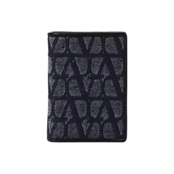 Valentino Cotton Denim Wallet Men's Blue