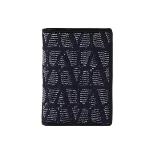 Valentino Cotton Denim Wallet Men's Blue