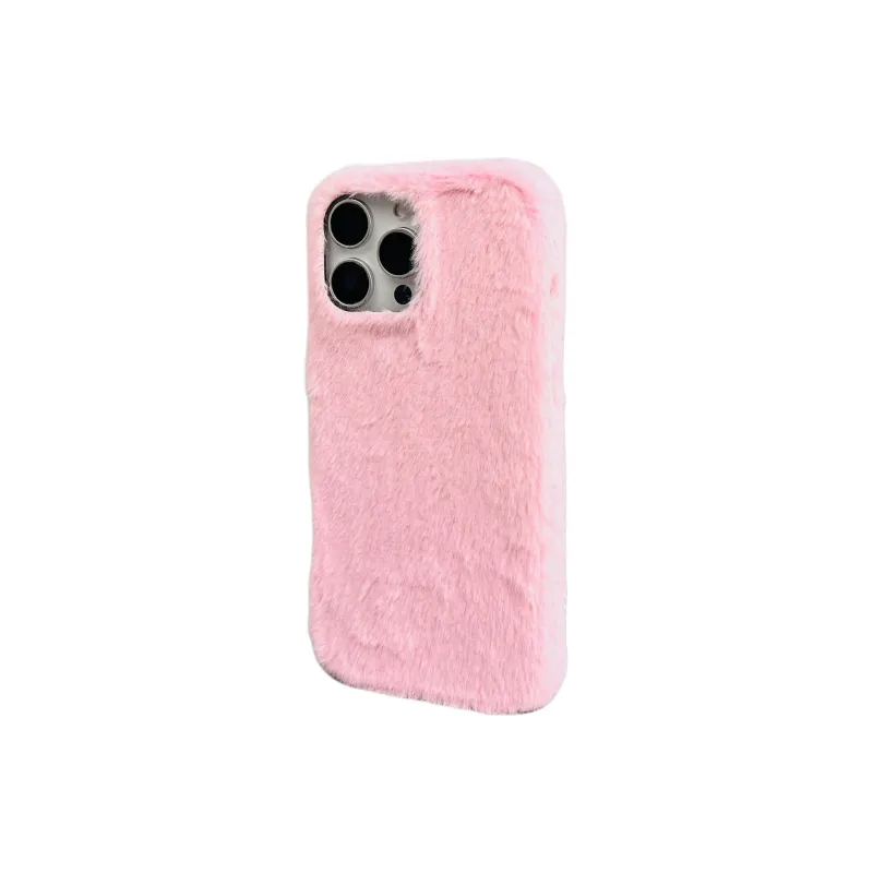 Wei Xin Plush Material Solid Color Plush Lanyard Phone Cases Compatible With IPhone 16/15 Pro Max/Apple 13/14 Pro/Max-9