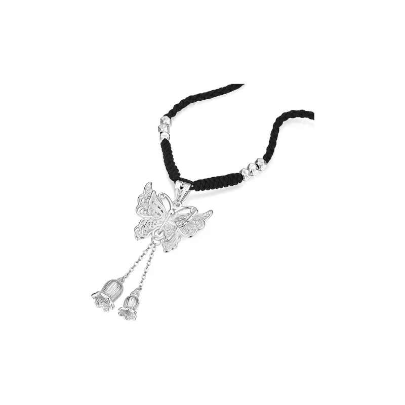 KADER 925 Sterling Silver Necklaces Women's Silver Black Gift Box Set-1
