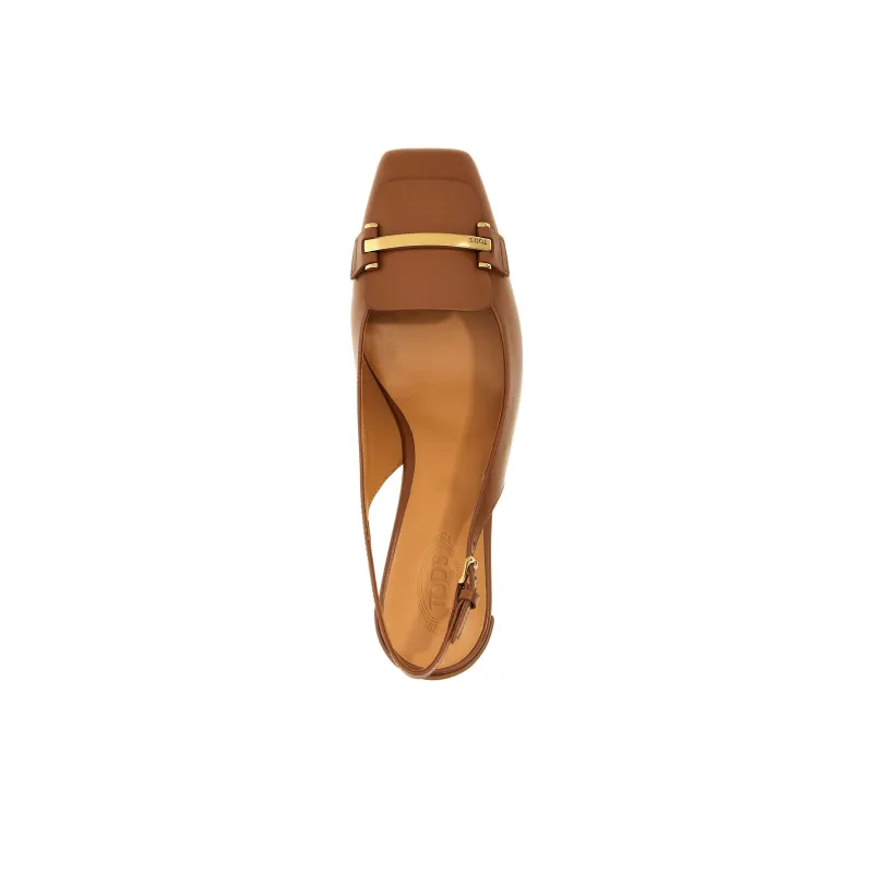 TOD'S Block Heel High Heels 5cm Women's Brown-3
