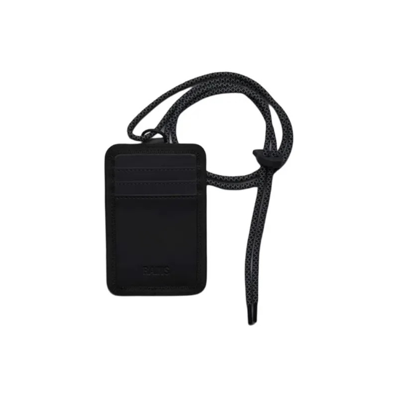 Rains Polyester Card Holder Unisex Black/Concrete Gray-0