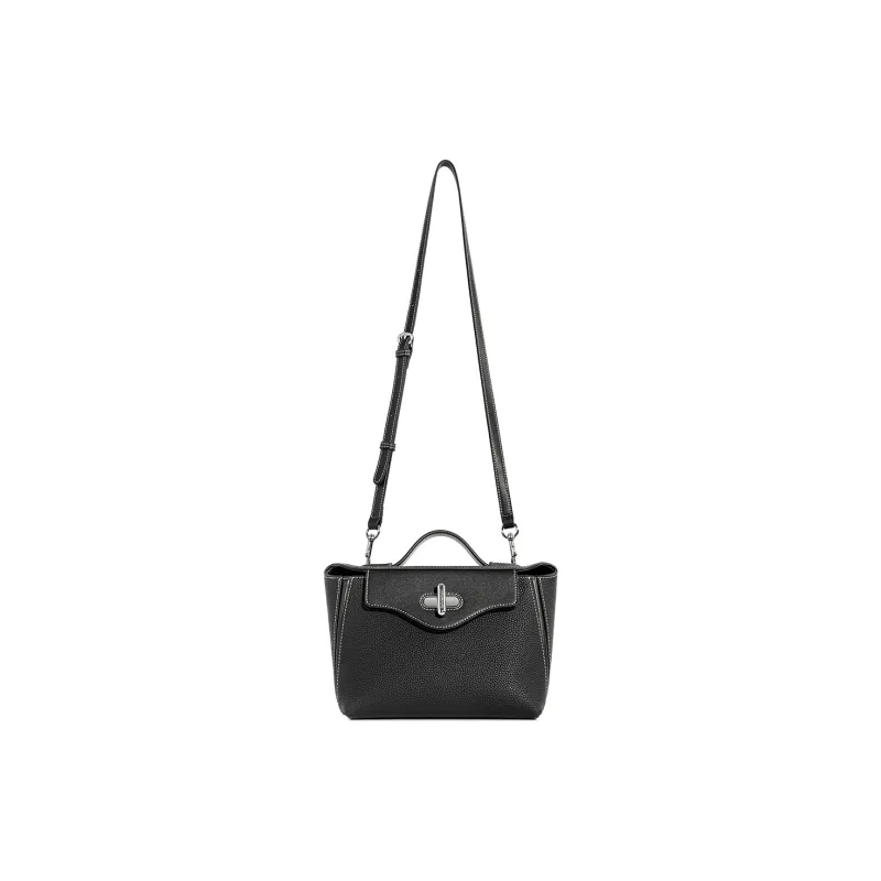 Cthulhu Top Grain Cow Leather Shoulder Bag Crossbody Bag Handbags Medium Size Women's Brown/Black-12