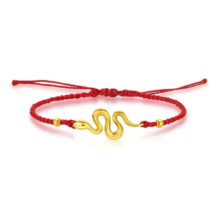 CHINA GOLD Roll Snake Elegant And Trendy Fashion Luxe Ins Niche Versatility 999 Solid Gold Fixed Price Bracelets Unisex-4