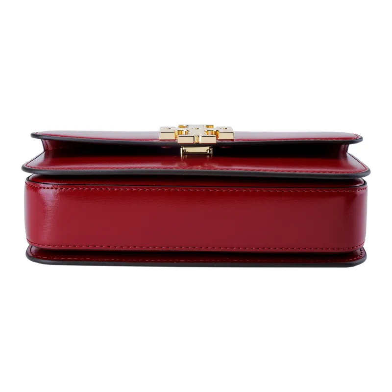 TORY BURCH Eleanor Cow Leather Portable Crossbody Bag, Shoulder Bag Trumpets Women's Gemstone Red-3