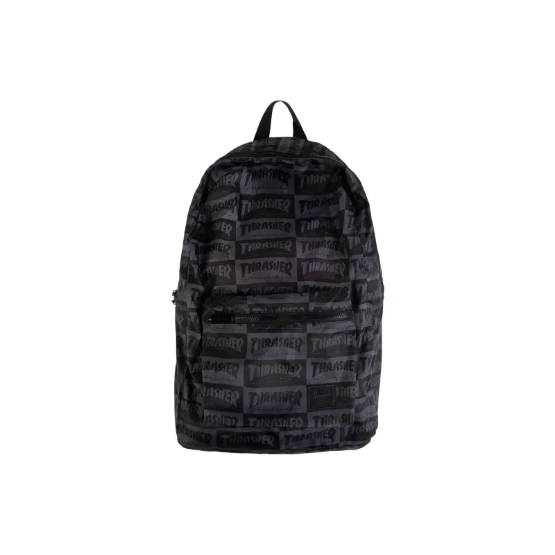 Thrasher Herschel Collaboration Elasticity Tear-Resistant Backpack Regular Men's Black Gray Color-0