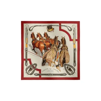 HERMES Silk Silk Silk Scarves Women's Red