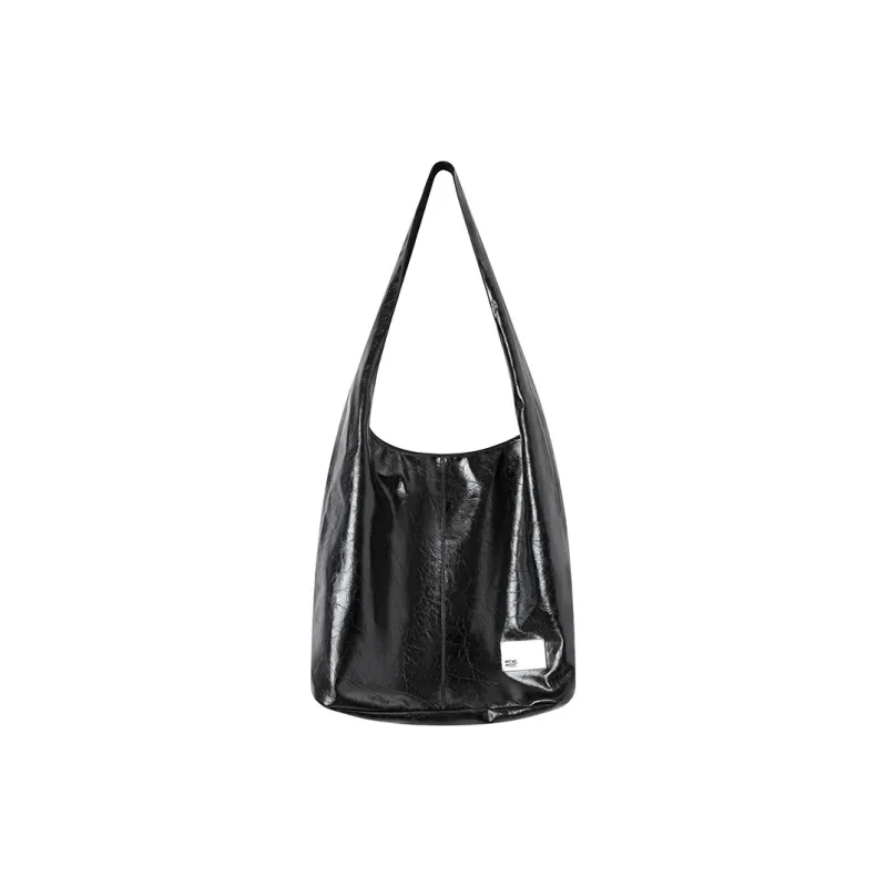 Crying Center PU Shoulder Bag Medium Large Unisex Brown/Red/Black-9