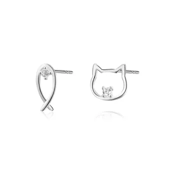 WANLIACC S999 Fine Silver Stud Earrings Women's