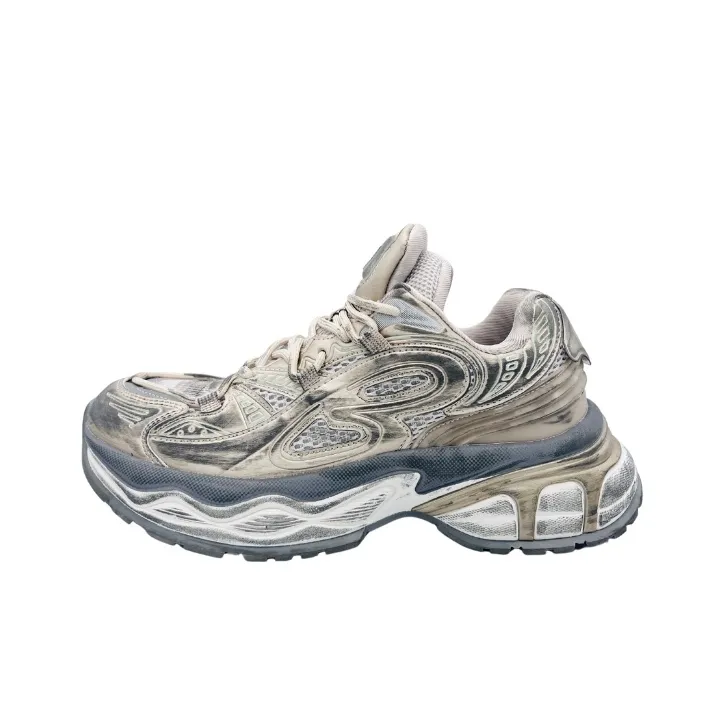 QIANJIN Cushioning Coverage Support Low Top Chunky Sneakers Unisex Champagne Gold-0