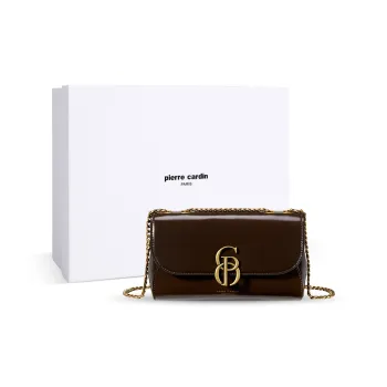 PIERRE CARDIN Cow Leather Premium Vintage Shoulder Bag, Crossbody Bag Regular Women's Bitter Coffee