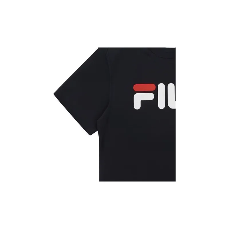 FILA T Shirt Korean Style Unisex Navy Blue-2