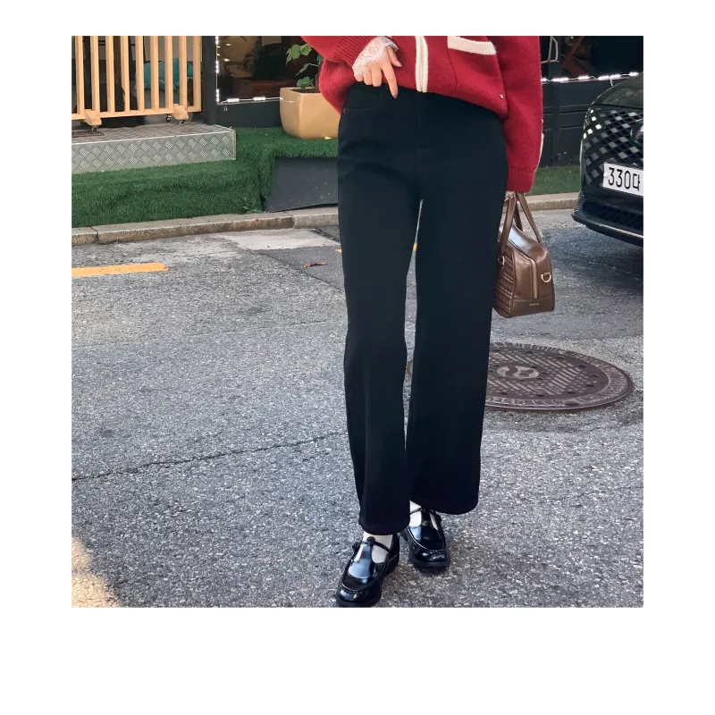 Fstudio Jeans Korean Commute Slimming Straight Fit Casual Pants Women's Black-2