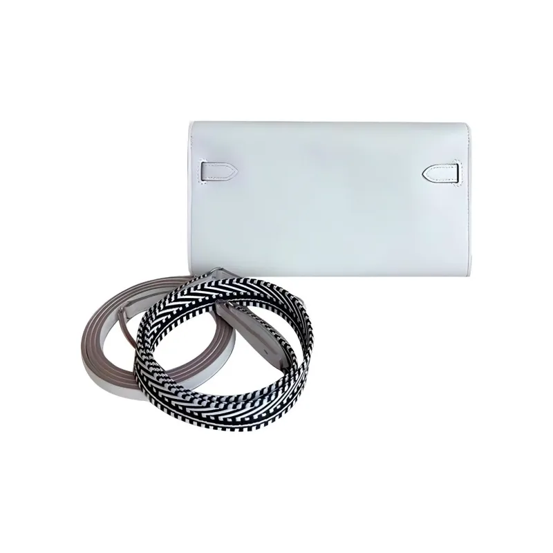 HERMES Kelly To Go Mysore Goat Skin Wallets Handheld Shoulder Bag Crossbody Bag Regular Women's Mushroom White-1