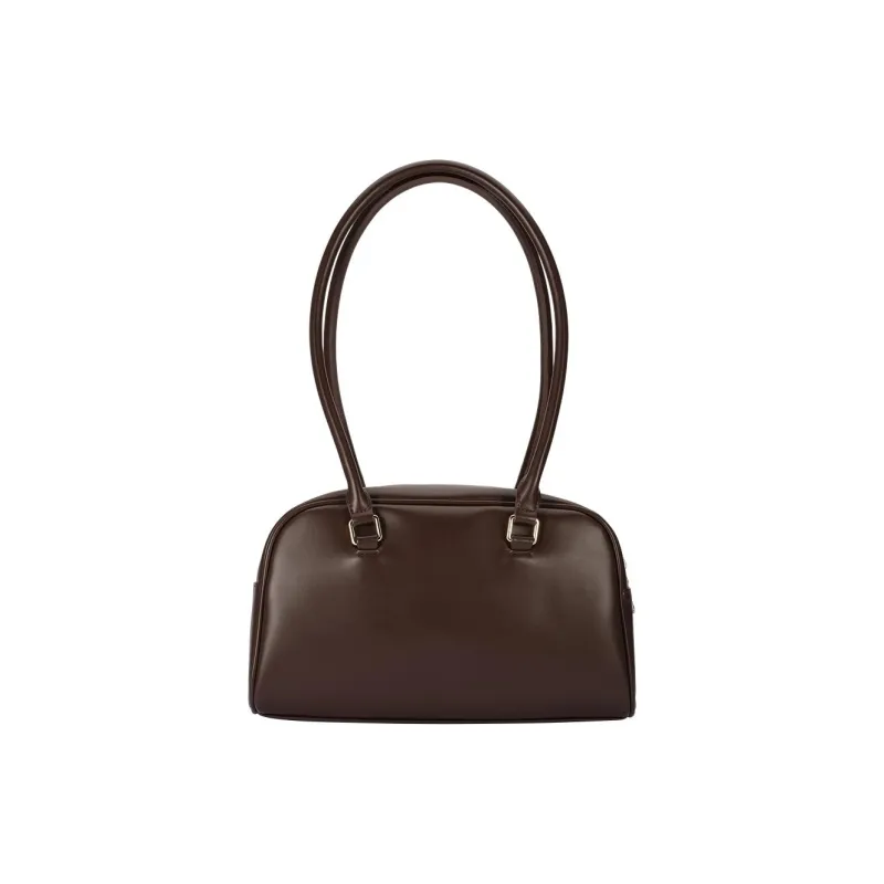 AJIDOU Artificial Leather Bowling Bag, Shoulder Bag Medium Size Women's Coffee-2