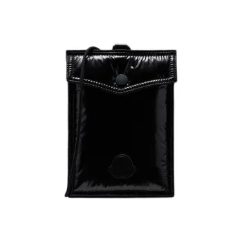 Moncler Polyamide With Cow Leather One Shoulder Crossbody Cell Phone Pouch Regular Unisex Black