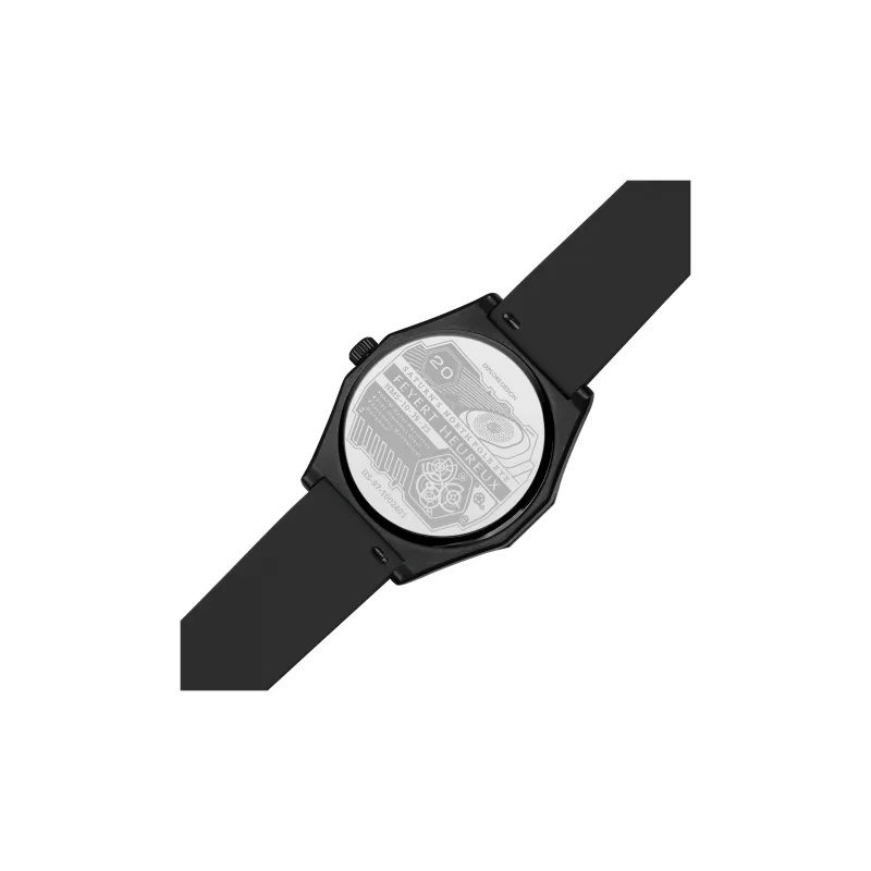 FEYERT Mechanical Movement Silicone Strap Watch Unisex Black Dial-16