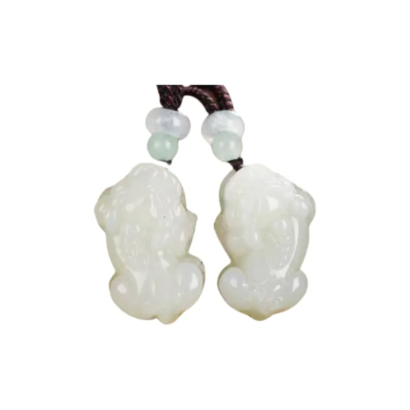 Jing Ruyu Hetian Jade Necklaces White Jade Unisex-5