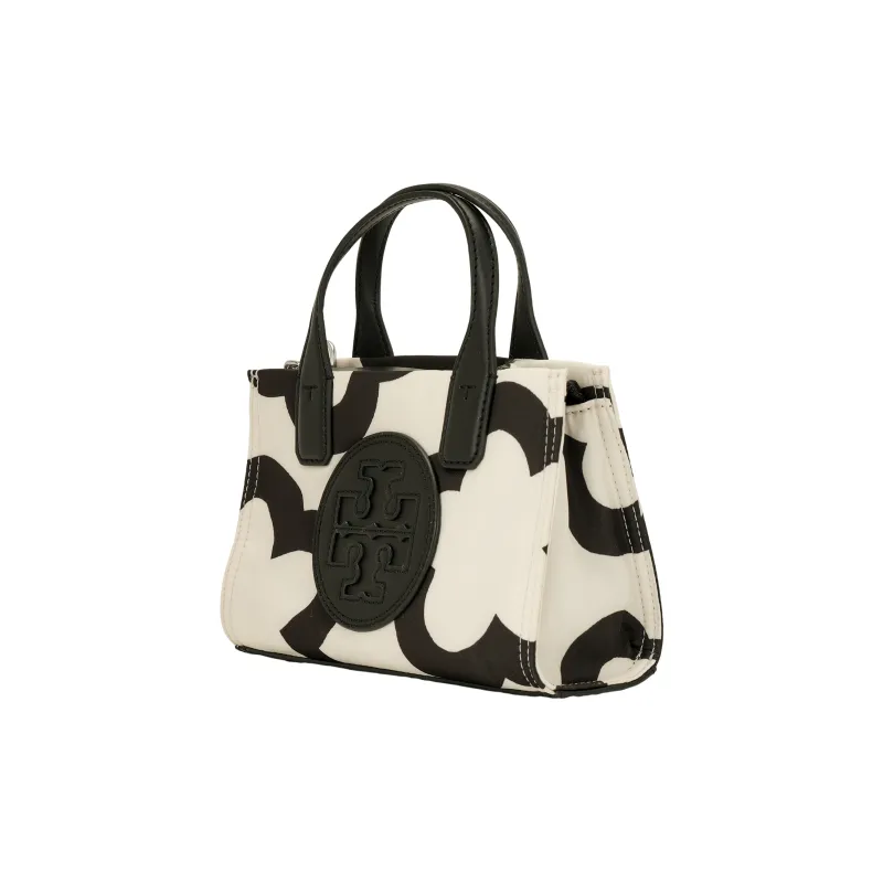 TORY BURCH Ella Polyester Tote Bag Shopping Bag Shoulder Bag Crossbody Bag Handbag Mini Women's Cream White & Black-1