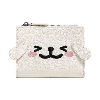 TOUTOU Line Puppy Co branded Model Cow Leather Wallet Regular Women's Cream White