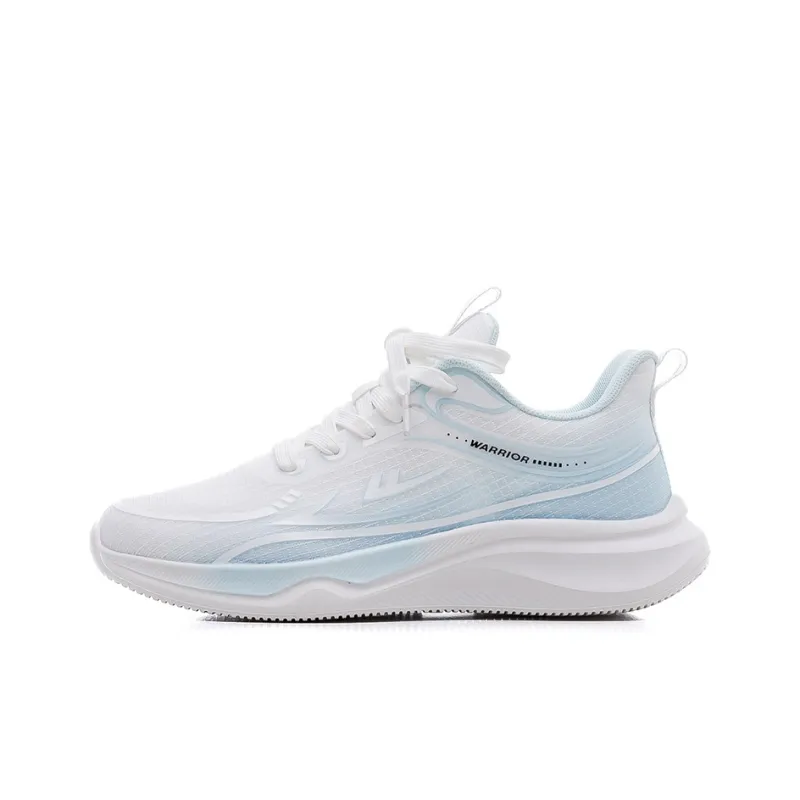 Warrior Cushioning Rebound Abrasion Resistant Low Top Casual Training Running Shoes Unisex White Moon-2