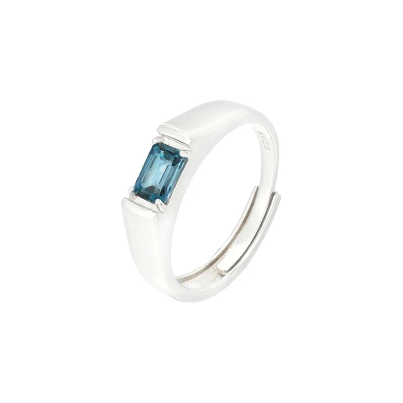 AIDAQIAN S925 Silver Ring Open And Adjustable Men's-5