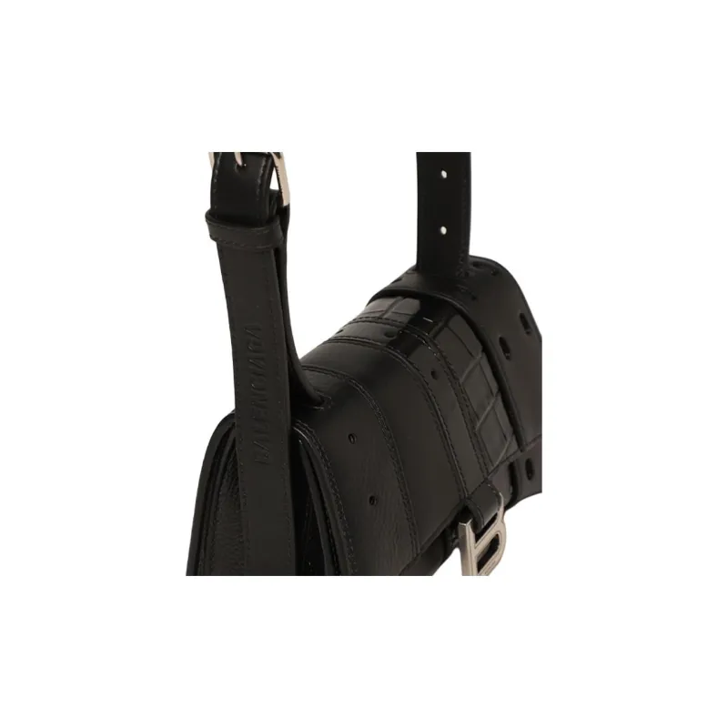 Balenciaga Matte Leather One Shoulder Handbags Mini Women's Black-3